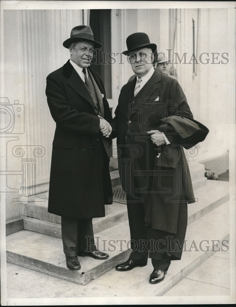 1933 Press Photo Senator David Walsh at the White House - Historic Images