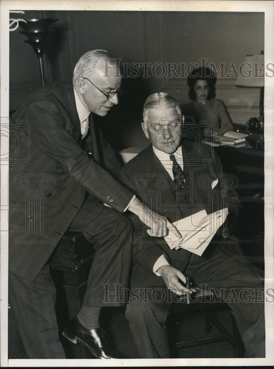 1937 Press Photo AR Simpson of Tex & EP Thomas of NY, Natl Trade Council - Historic Images