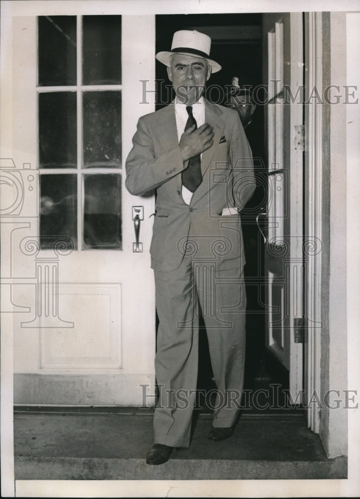 1936 Press Photo Chester Davis, Federal Reserve Board member at White House - Historic Images