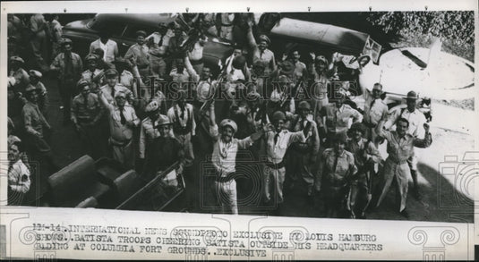 1952 Batista cheered by his troops at Fort Columbia  - Historic Images