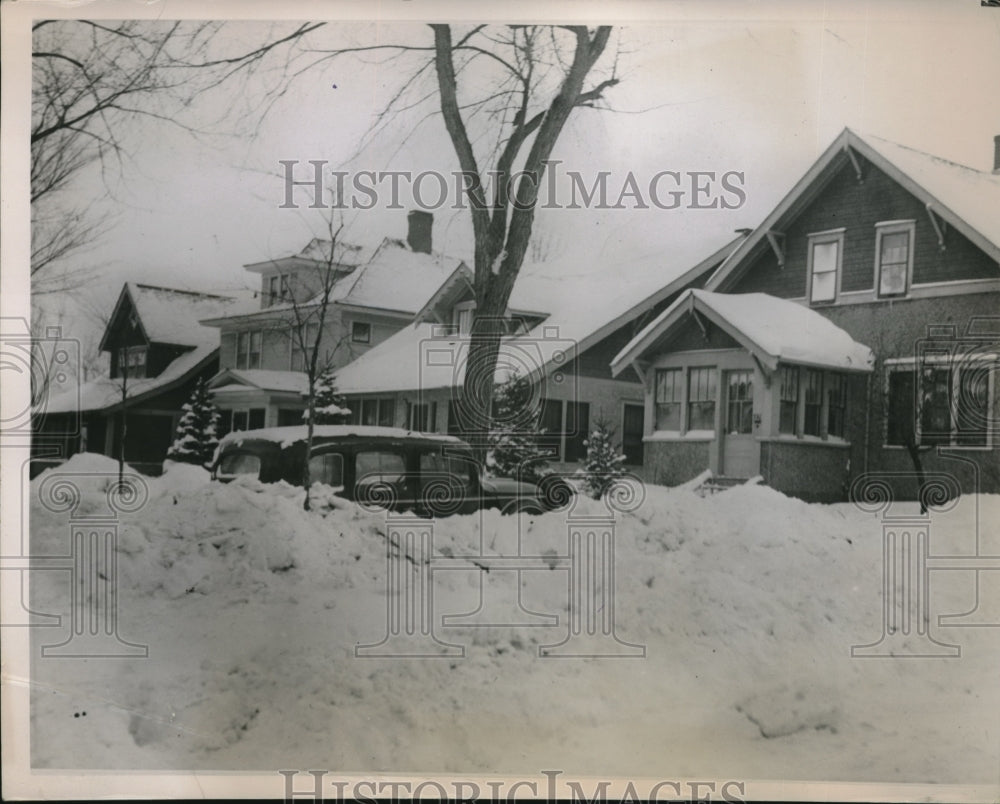 1936 Press Photo Residential District of St Paul After Record Snow Fall - Historic Images