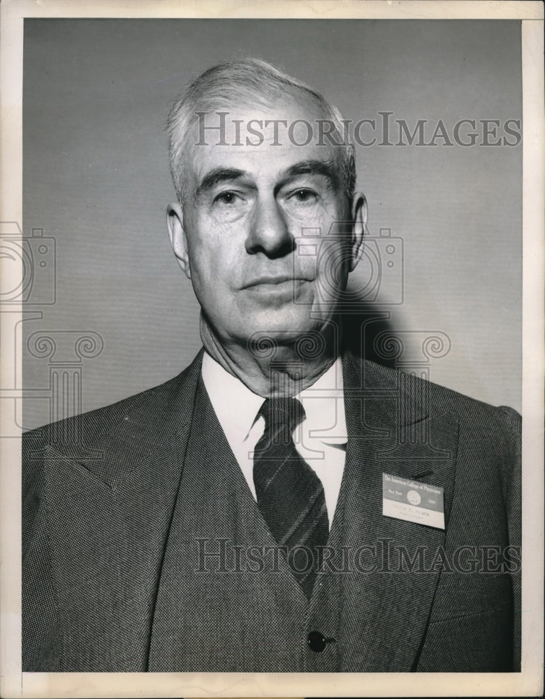 1949 Press Photo Dr. Walter W. Plamer President American college of Physicians - Historic Images