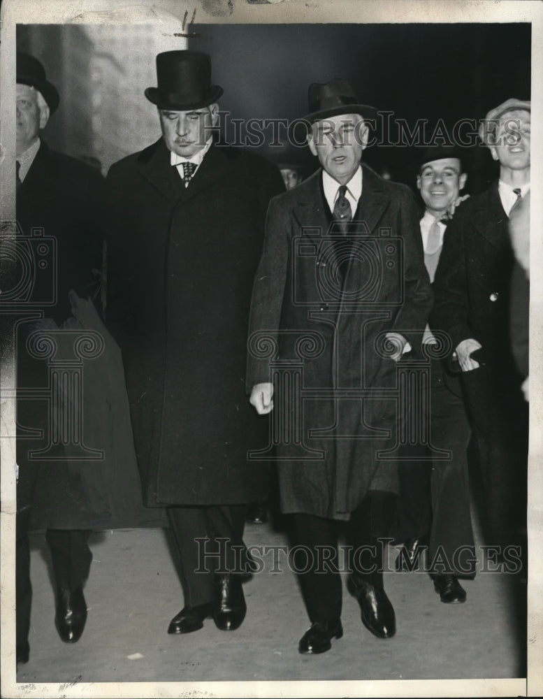 1934 Press Photo John Pierpont &quot;JP&quot; Morgan Noted Financier Arrives at Kahn Offic-Historic Images