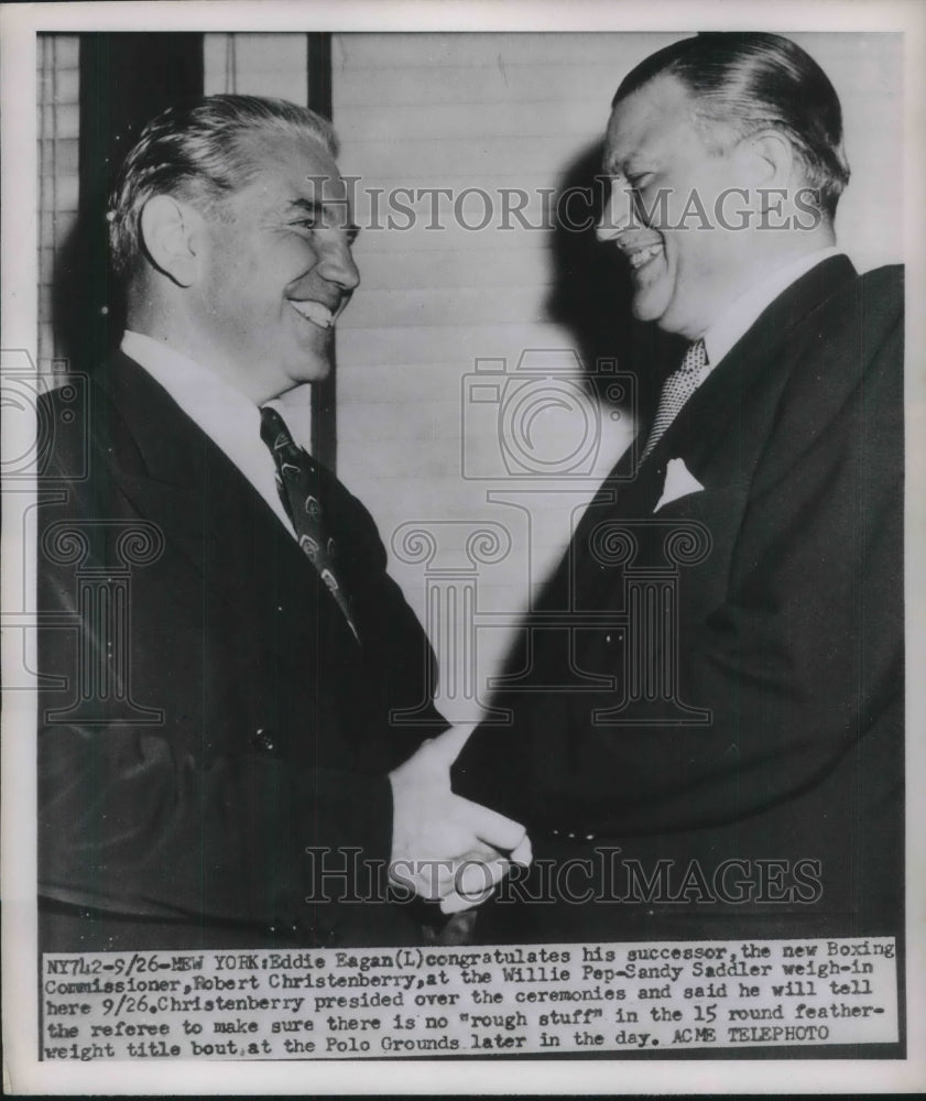 1951 Eddie Eagen with Boxing Commissioner Robert Christenberry - Historic Images