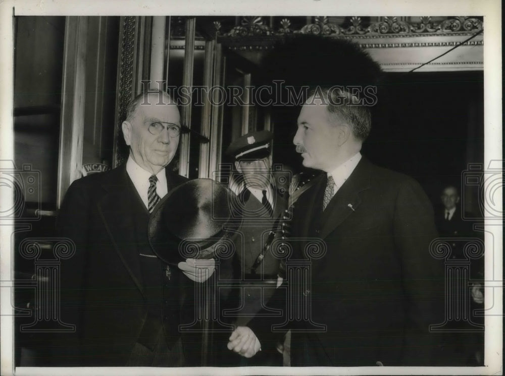 1938 Press Photo Daniel Roper, Count Rene Doynel De Staint Quentin - Historic Images