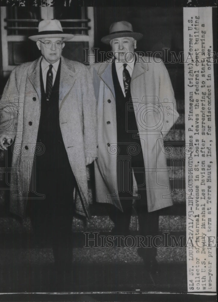 1953 Leaving Federal Court James P Finnegan former US collector IRS - Historic Images