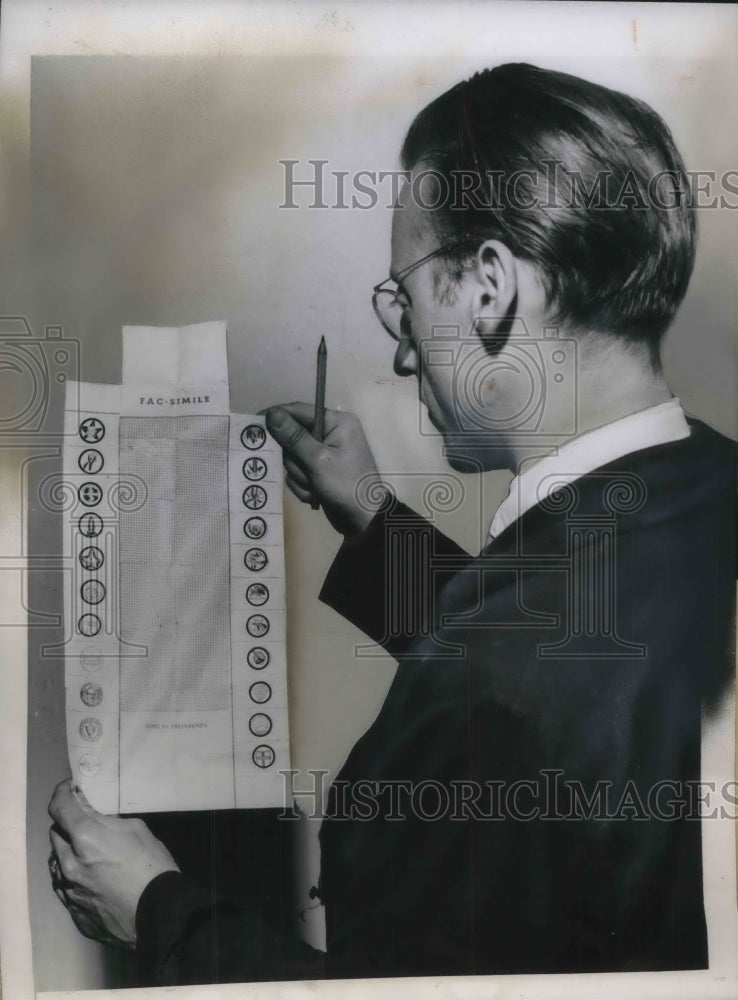 1948 Italian Election 29 Million Caste Votes Historic Images