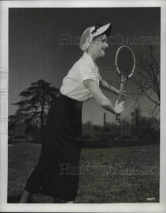 1949 Woman Playing Tennis-Historic Images