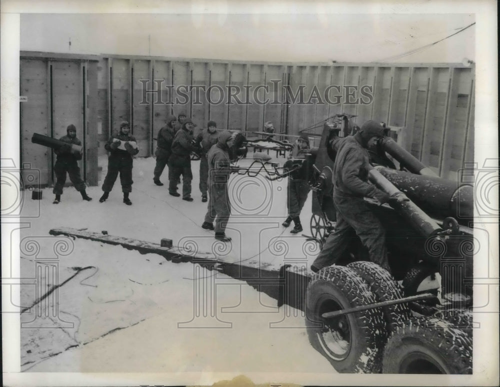 1943 Shiloh, Manitoba, Canada Ordnance depot at Winter testing-Historic Images