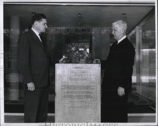 1960 Allan Ray Putman & Chester L. Wells Discuss Eiseman Memorial - Historic Images