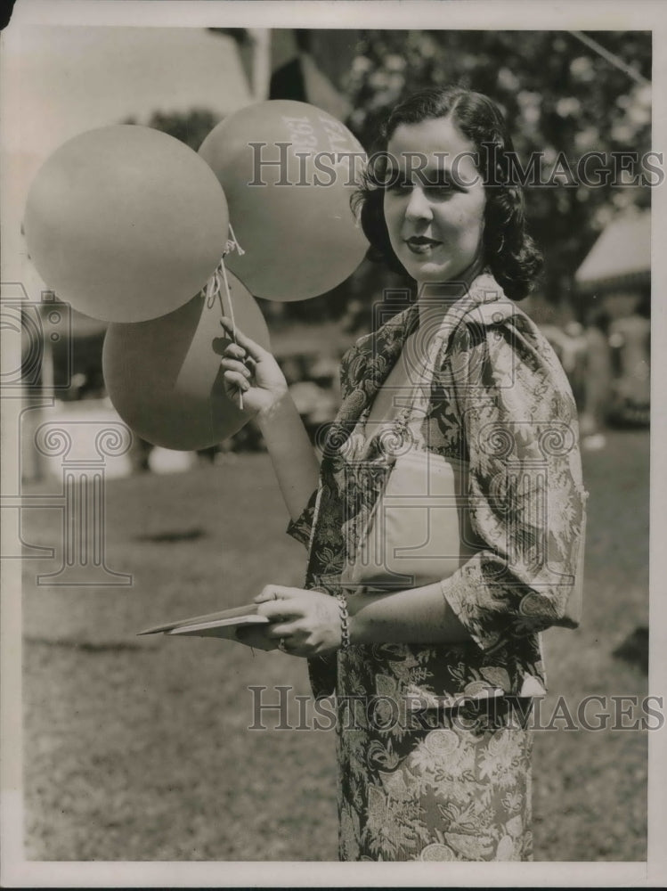 1936 Gloria Baker Holding Greentree Fair Balloons-Historic Images