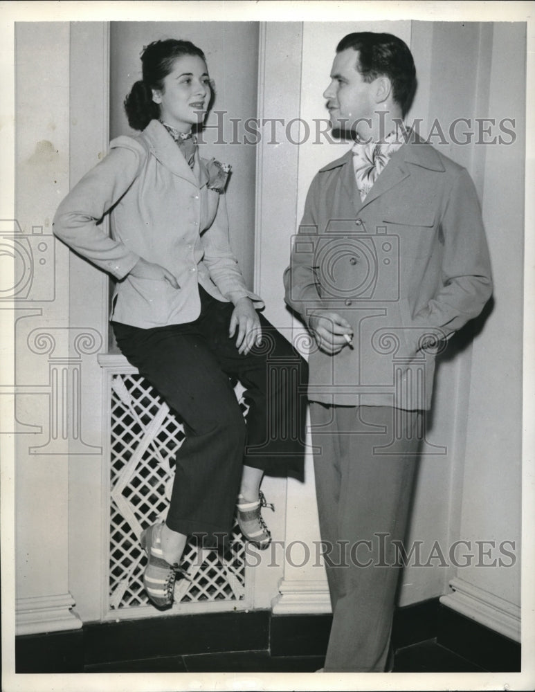 1941 Press Photo Chicago, Lorraine Dunn, Jim Hamilton, Natl Assoc of Clothiers-Historic Images