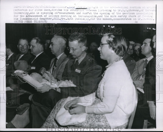 1957 Press Photo Indianapolis, Ind Dr Jack Steele, Dr Stevens,Mrs R Steele - Historic Images