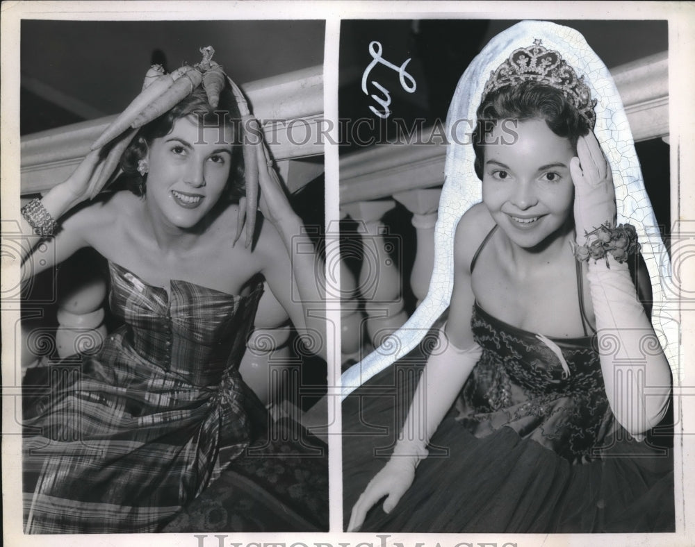 1955 NYC, Sara Breckinridge, Leona Giamnette, benefit ball-Historic Images