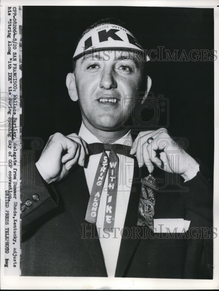 1956 Press Photo San Francisco, Wallace Bartley KY delegate at GOP convention-Historic Images