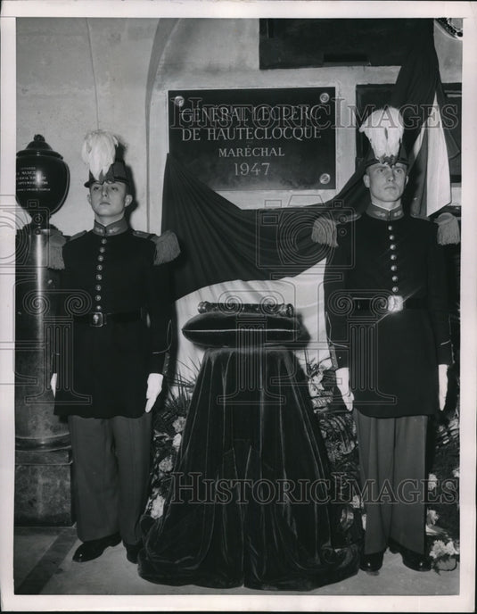 1952 Paris, france Cadets at Marshal's baton at crypt of Gen Leclerc-Historic Images