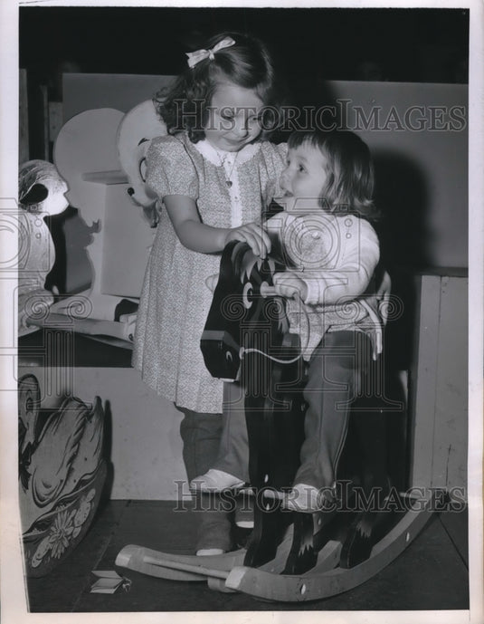 1945 Marilyn,6, and Jerolyn Kudola,2,  Play At Macy's Toy Department-Historic Images