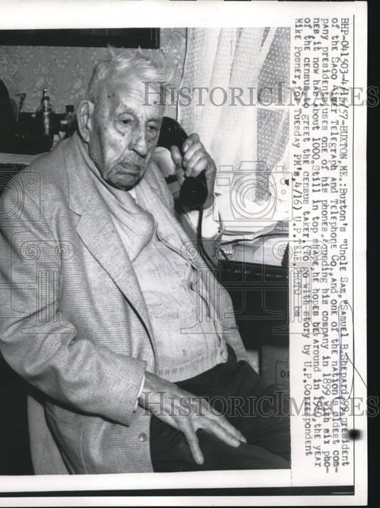 1957 Press Photo Samuel B Shepard, President of Saco River Telegraph & Telephone-Historic Images