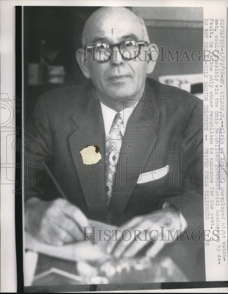 1958 Alvin Spriggs May Win Ohio Republican Gubernatorial Nomination - Historic Images