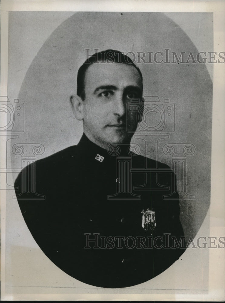 1934 Press Photo Patrolman Theodore Sullivan, policemen and has been missing-Historic Images