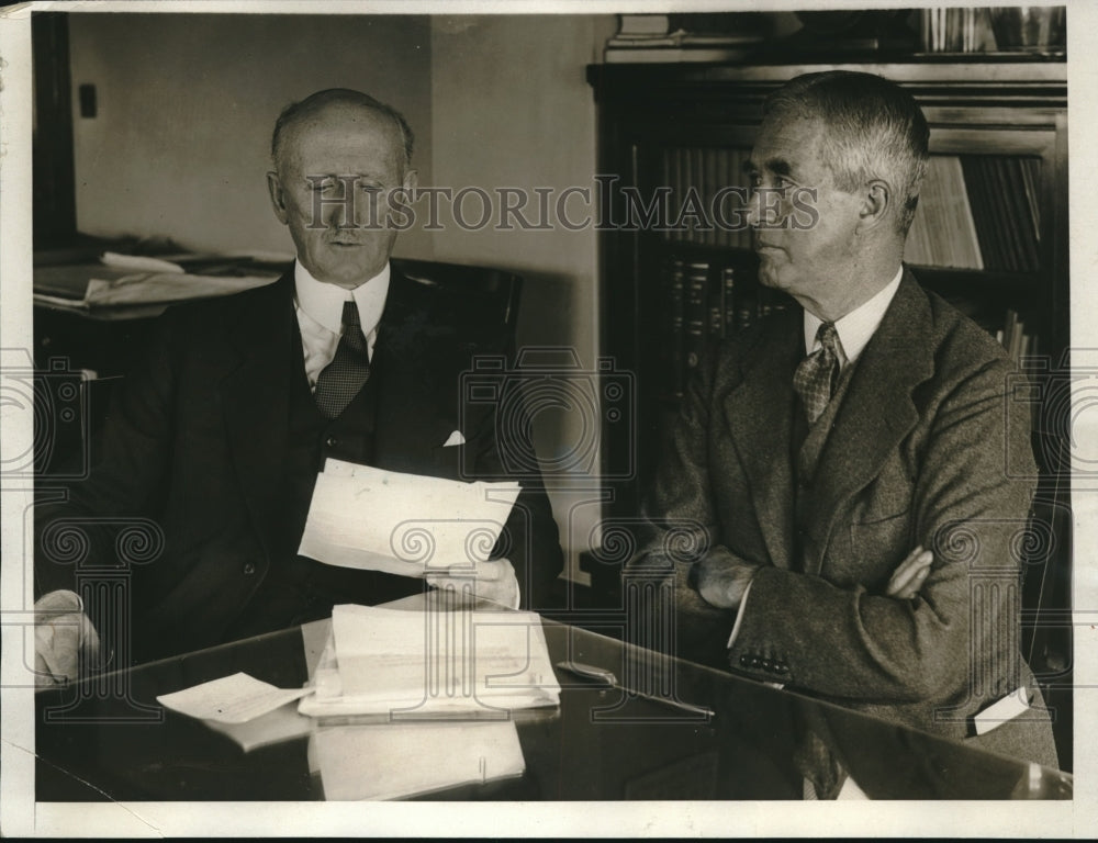 1930 Sec of Commerce Rbt Lamont & Col Arthur Woods  - Historic Images