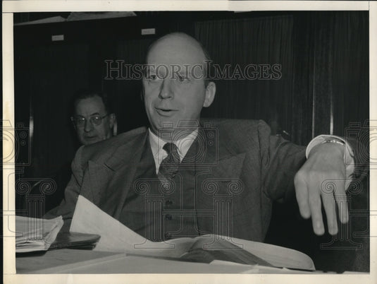1954 Press Photo D.C. Atty Gen Herbert Brownell at Justice Dept - Historic Images