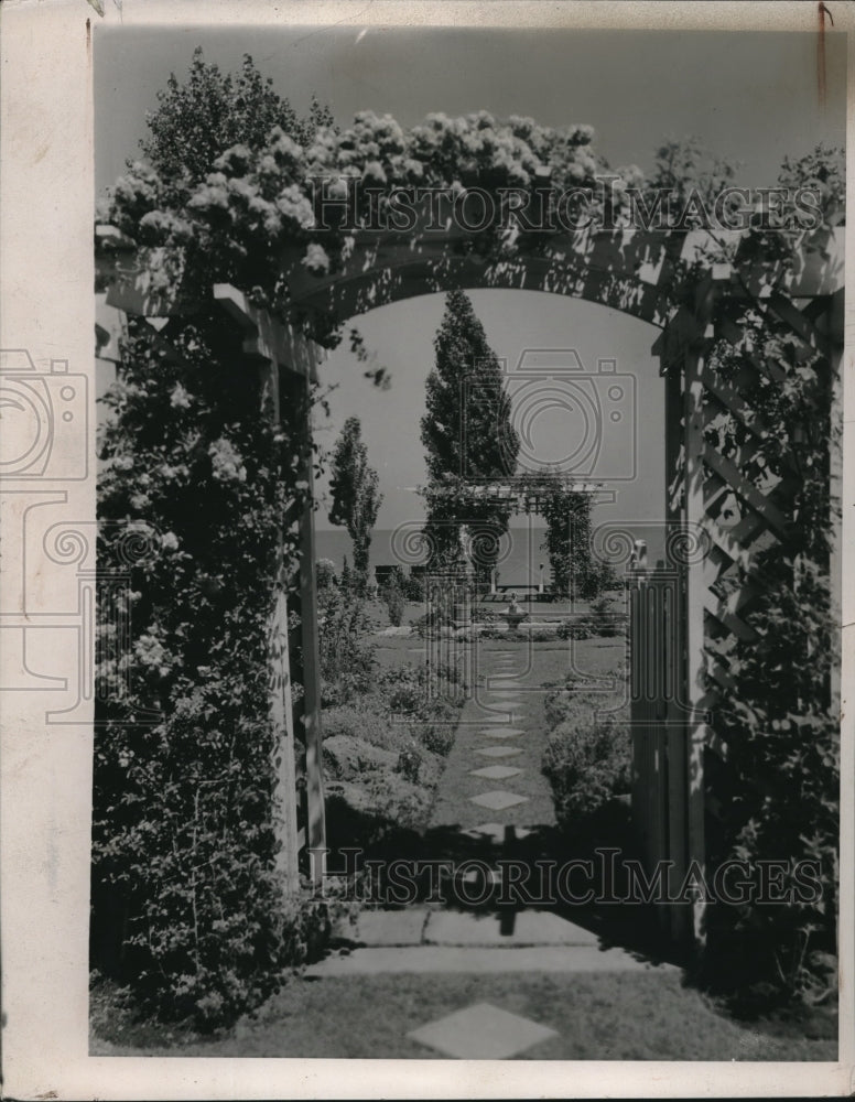 1937 Picture of a Flower Garden - Historic Images