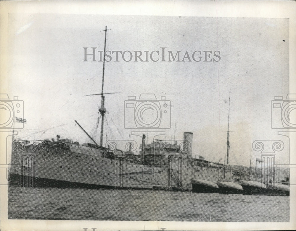 1936 British Submarine Tender Cyclops Leaving for Spanish Waters - Historic Images