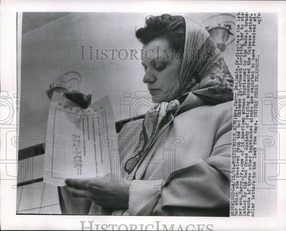 1955 Mrs Harry Benjamin Sr. (mom of airman Harry Benjamin) China POW - Historic Images