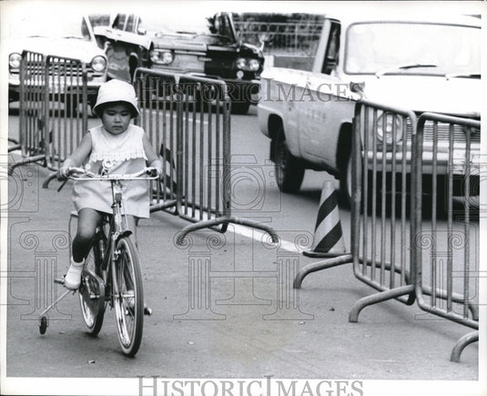 1968 Japanese Youngster Rides Bike in Tokyo's Meiji Shrine Gardens - Historic Images