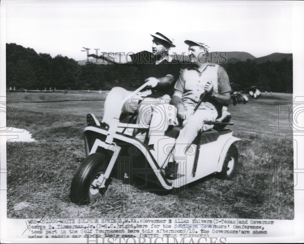 1956 Press Photo Governor Allan Shivers and Gov. Geroge Timmerman Jr. Play Golf - Historic Images