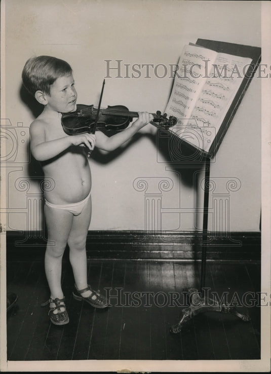 1935 Press Photo David A. Davis, 4, pronounced Genius by Chicago Music Teachers - Historic Images