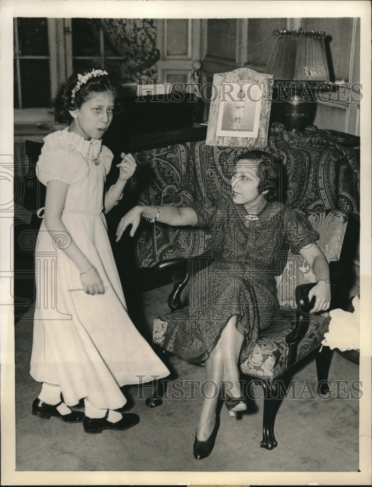 1936 Press Photo Mrs. Helen Brock Josephson, daughter, Constance Brock - Historic Images