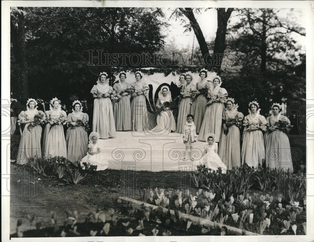 1934 Miss Jewel Carslile Queen of May at Furman U. Greenville ,SC. - Historic Images