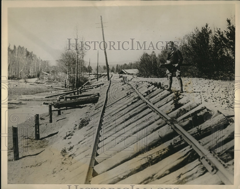 1928 Press Photo Ice Field in Sweden Melted Causing River to Overflow - Historic Images