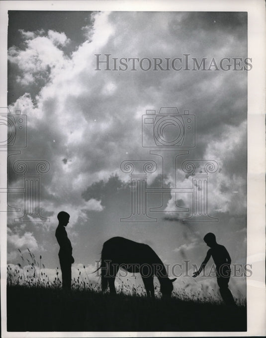 1961 Daemon & Darius Strickler & Pony in Pennsylvania - Historic Images