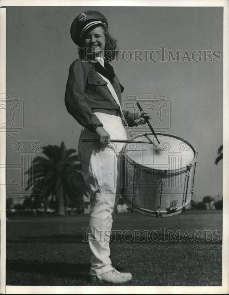 1939 Press Photo Vernagene Wickstrom Long Beach Jr College Winner National Drum-Historic Images