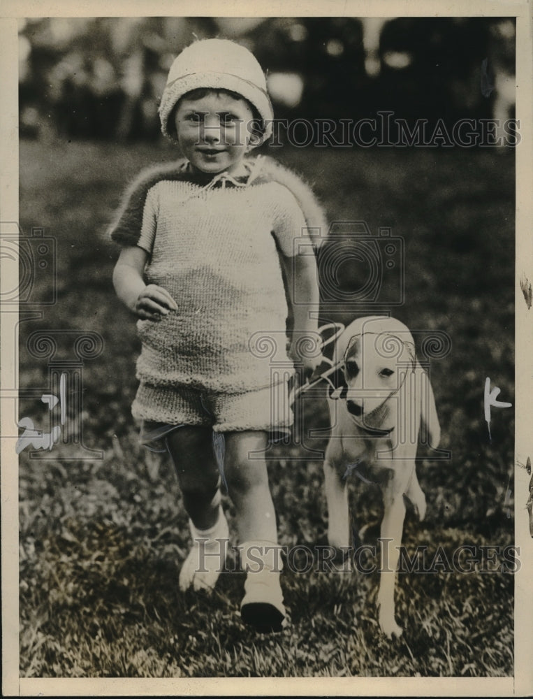 1927 Master A. Martin with Blue Ribbon Winner at Cardiff Dog Show - Historic Images