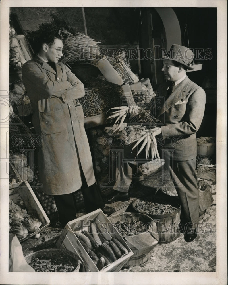 1939 Mr Wilson Picking Up Raw Material at Corner Market - Historic Images