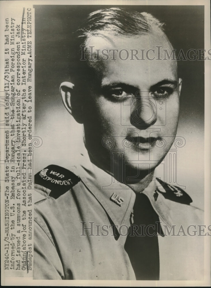 1947 Press Photo Correspondent Jack Guinn Of Associated Press Investigated - Historic Images