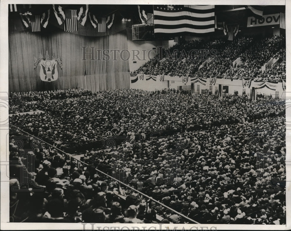 1932 Press Photo View of the crowd where President Hoover was speaking - Historic Images