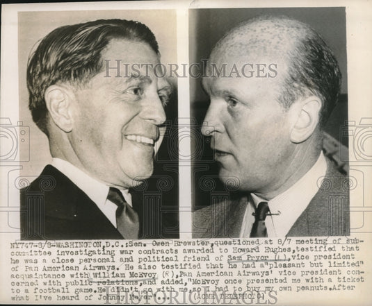 1947 Press Photo Sam Pryor, William McEvoy, Pan American Vice-President - Historic Images