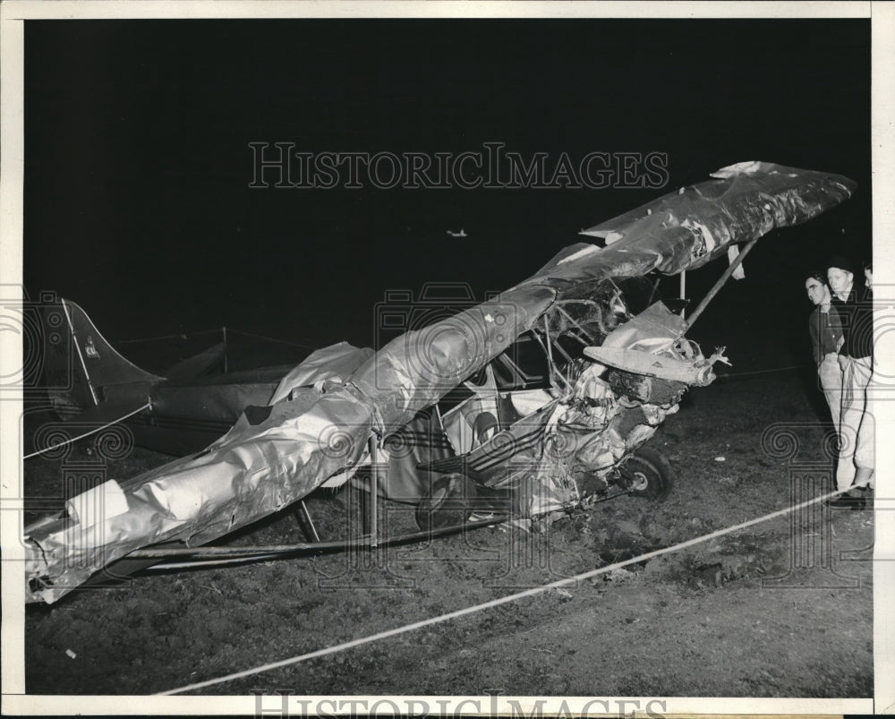 1937 Small Cabin plane spiral out of control crashing in Los Angeles - Historic Images