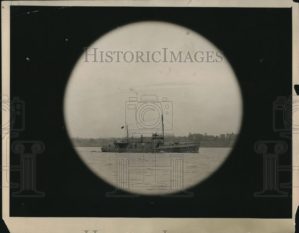 1929 Press Photo Unique View of U.S. Rum Hound Ship - Historic Images