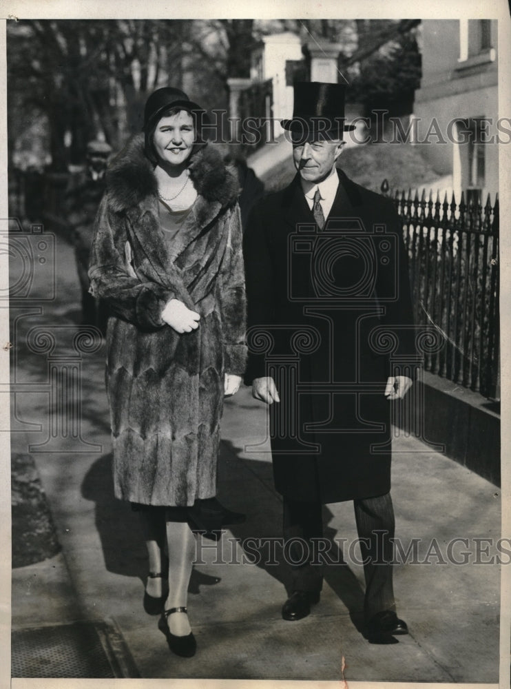 1931 Press Photo Sec. Of Navy Charles F. Adams &amp; His Niece Miss Fanny Homans - Historic Images