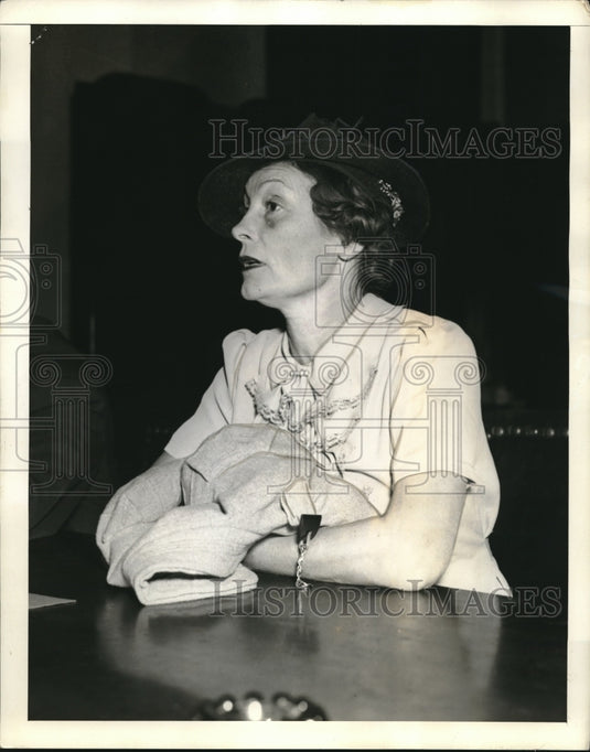1938 Press Photo Mrs. Earl K. Hatcher Testifying For Oxman At Mooney Hearing - Historic Images