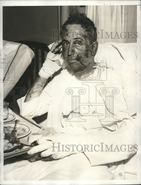 1934 Flood Victim Thomas Wood Severely Injured In Hospital - Historic Images