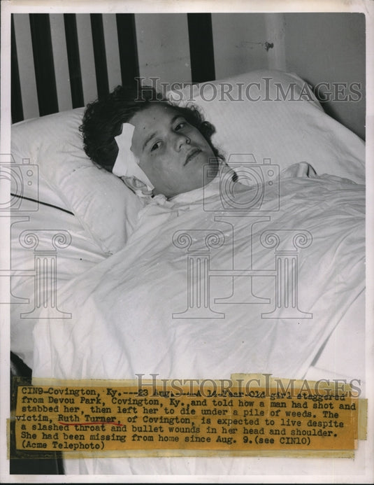 1949 Press Photo Ruth Turner Age 14 Shot & Stabbed Missing Since 8-9 - Historic Images