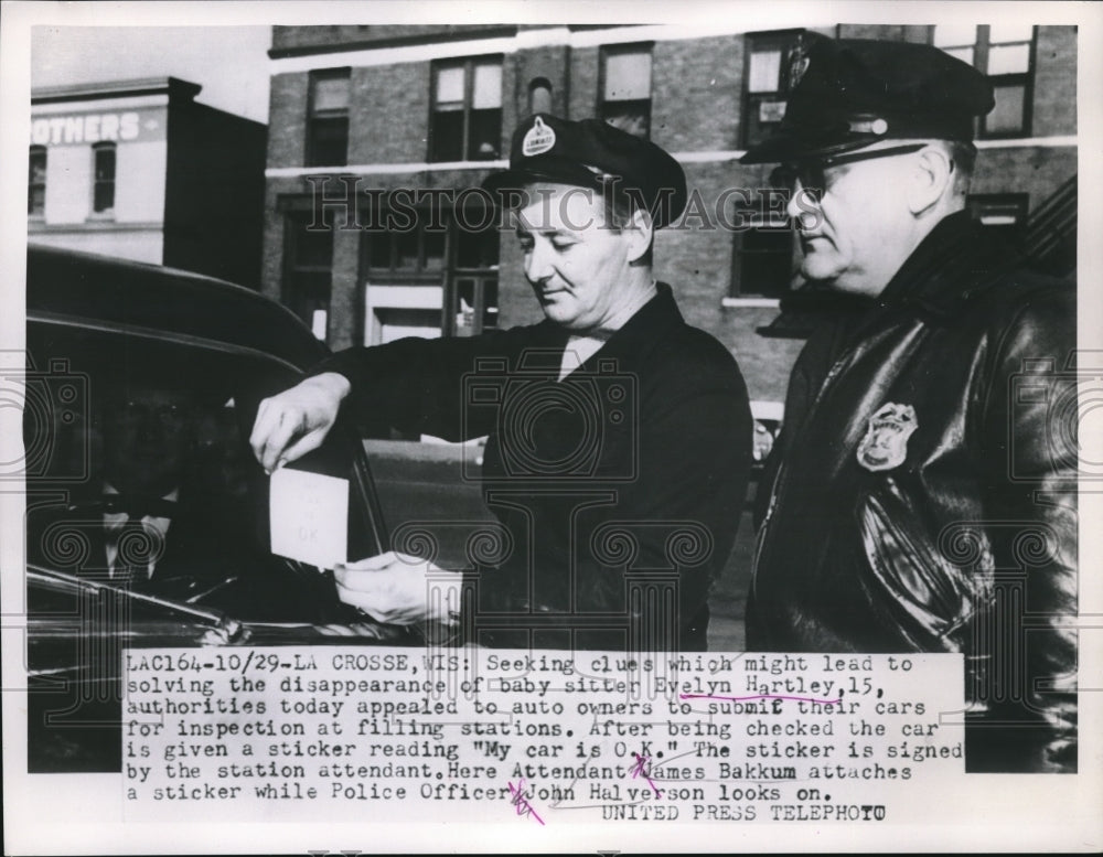 1953 Press Photo Police Seek For Clues To Child Disappearance of Evelyn Hartley - Historic Images
