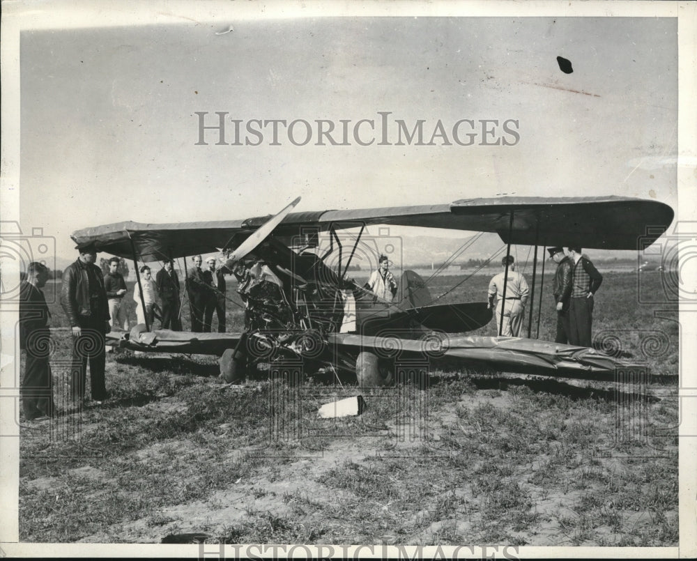 1937 Press Photo Pilot Lester Hamach Killed in Plane Crash - Historic Images